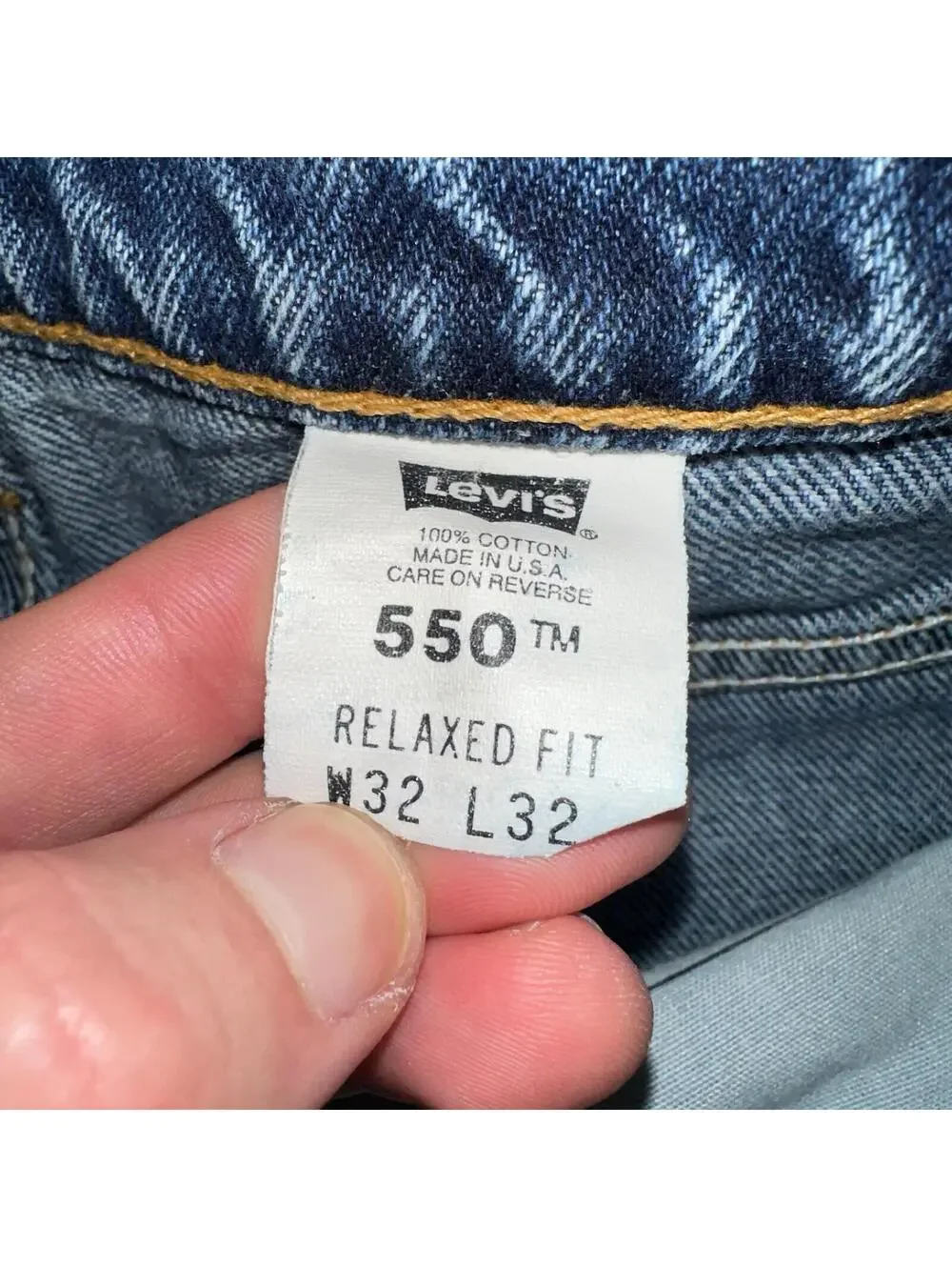 Levis 550 Vintage 90s USA Red Tab Relaxed USA Blue Med Wash Jeans 32x32 Ac 31x30